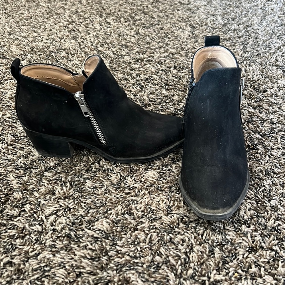Black suede ankle boots